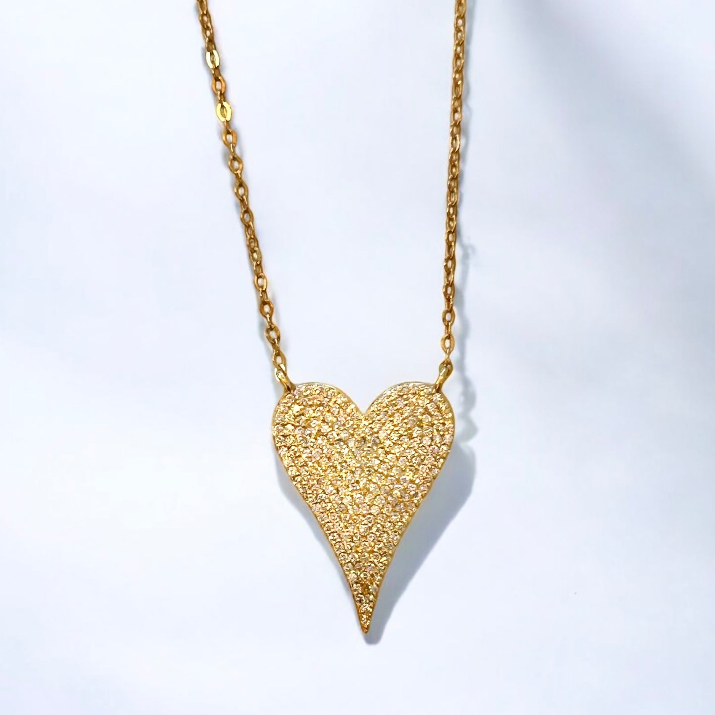 Pave Diamond Heart Necklace