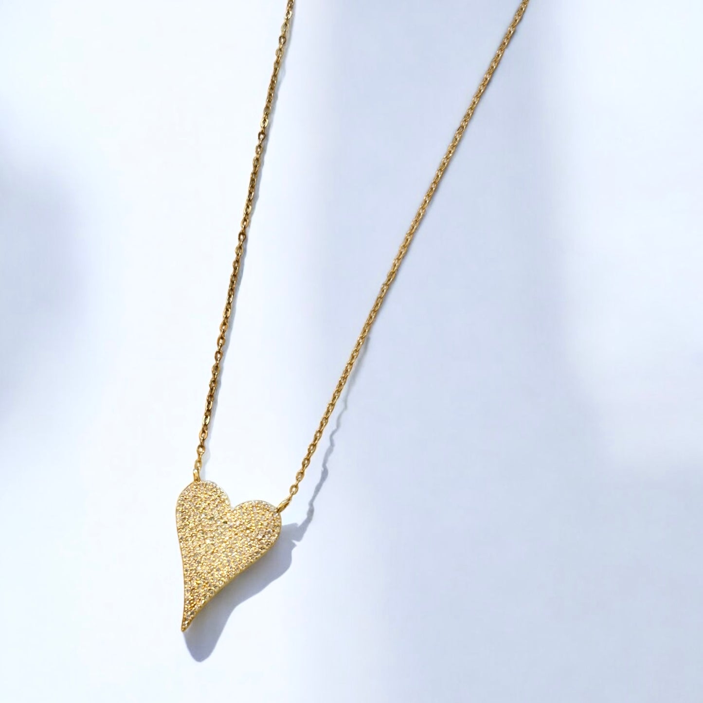 Pave Diamond Heart Necklace