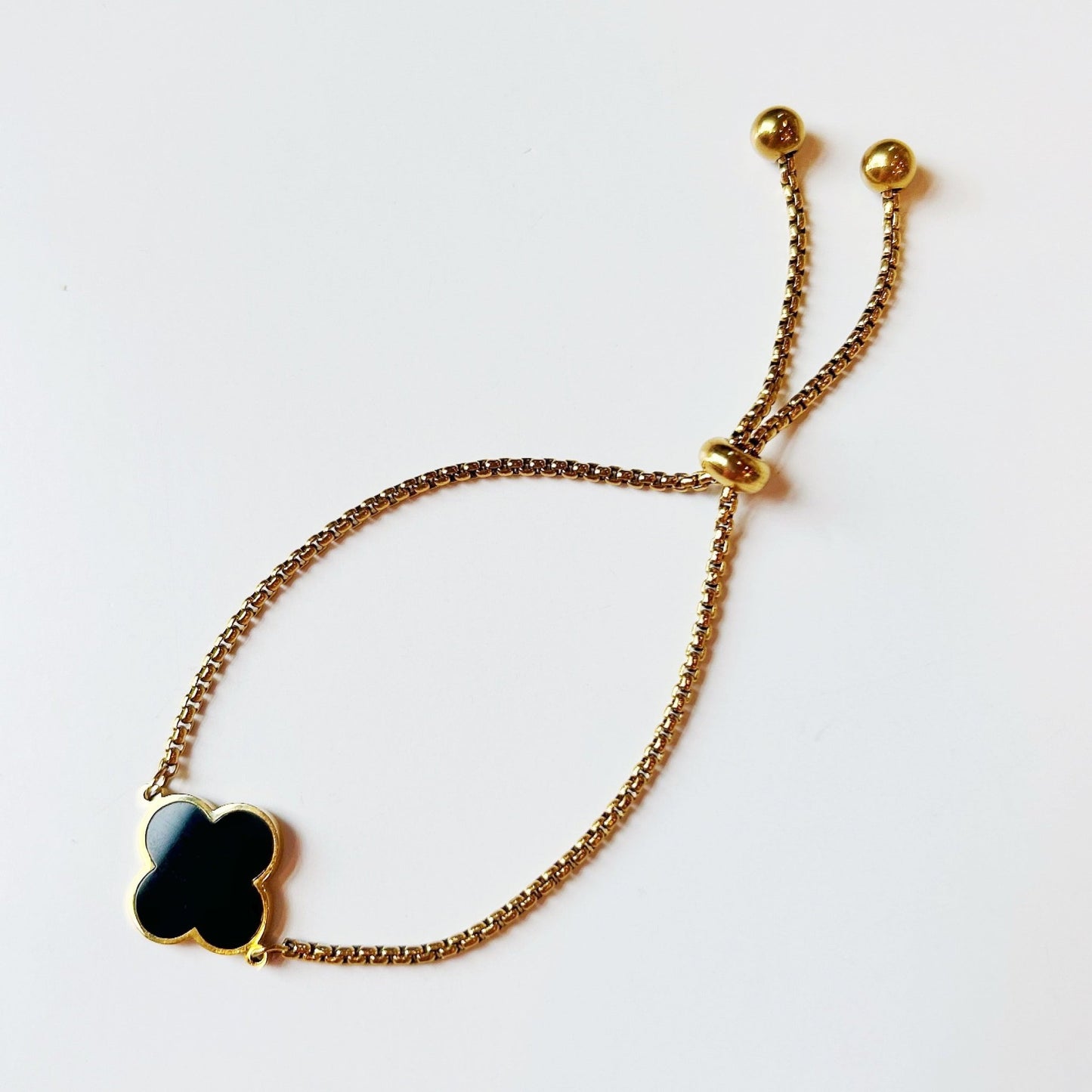 Midnight Noir Clover Drawstring Bracelet - Boho Mamma Store