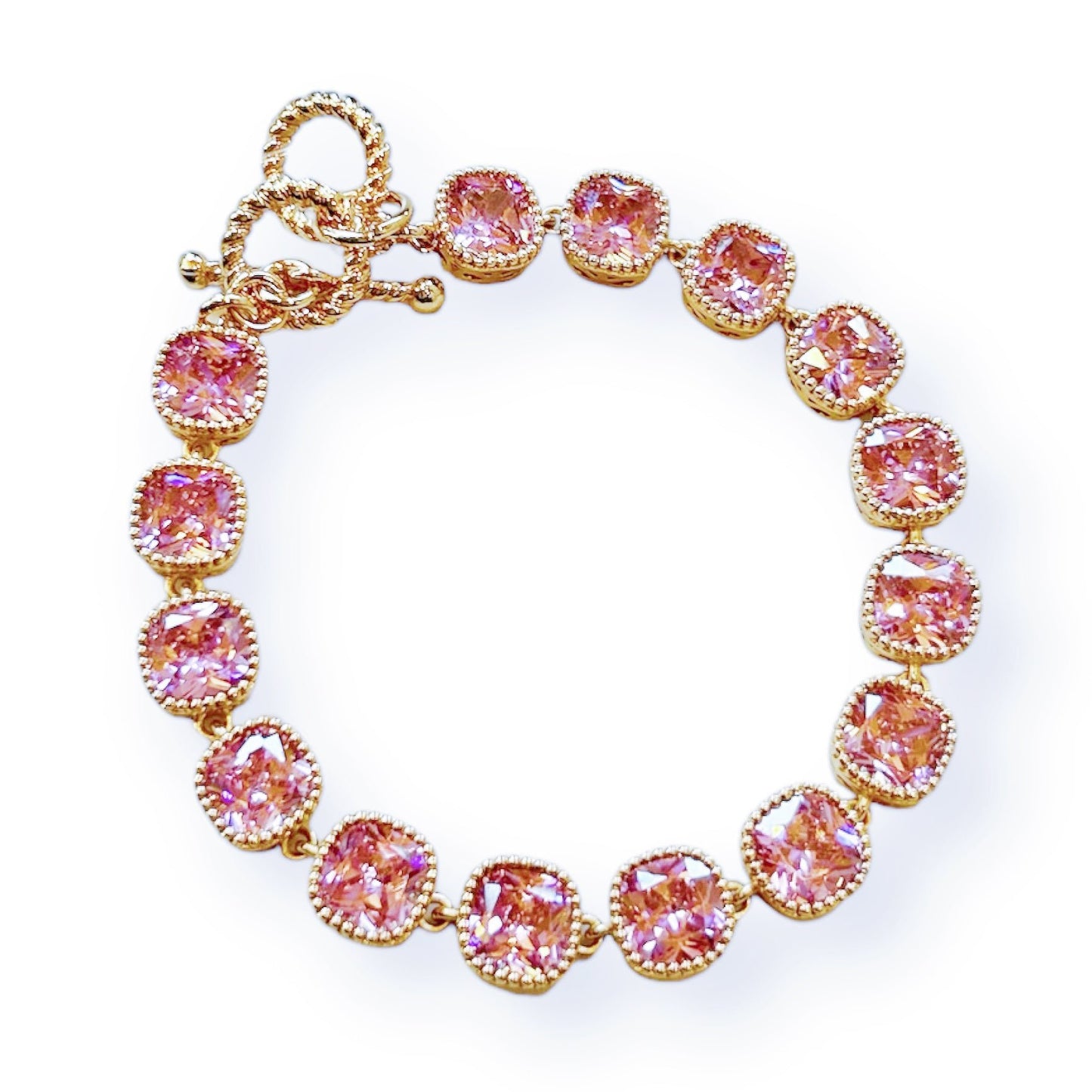 Pink Iced Out Rhinestone Bracelet - Boho Mamma Store